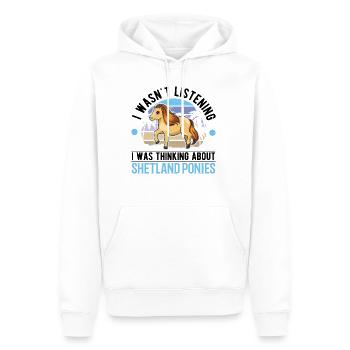 Poney Shetland Poney Shetland Shetty - Sweat à capuche Premium bio Homme - blanc - Devant - Nico (187cm)