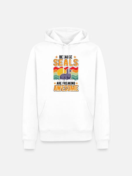 Robbe Gift Sea Lion - Men’s Premium Organic Hoodie - white
