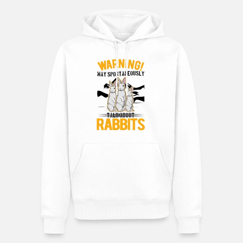 Lapin lapin lapin lapin - Sweat à capuche Premium bio Homme - blanc