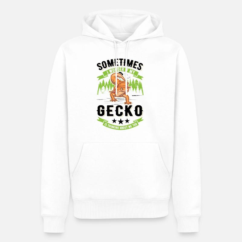 Gecko Geschenk Leopardgecko - Männer Premium Bio Hoodie - Weiß