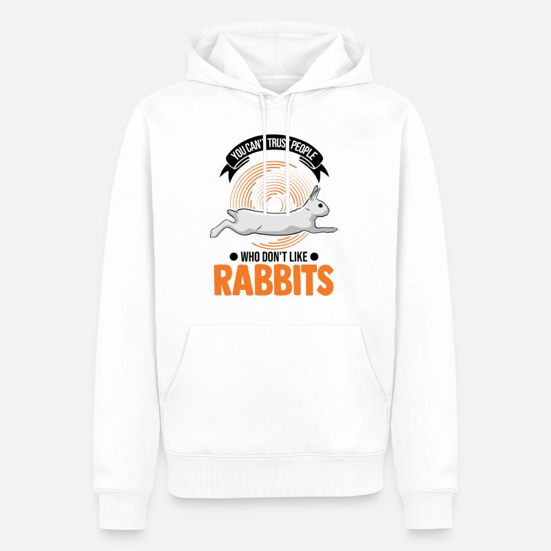 Lapin lapin lapin lapin - Sweat à capuche Premium bio Homme - blanc