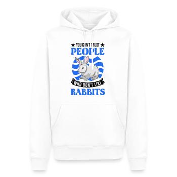 Lapin lapin lapin lapin - Sweat à capuche Premium bio Homme - blanc - Devant - Nico (187cm)