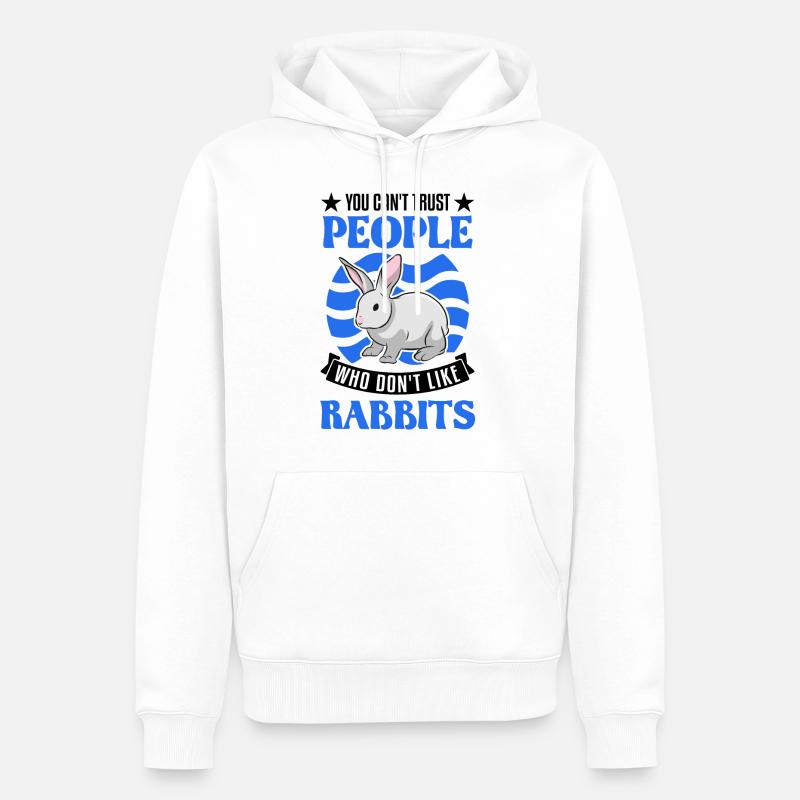 Lapin lapin lapin lapin - Sweat à capuche Premium bio Homme - blanc