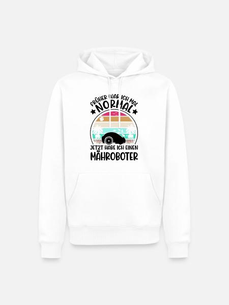 Mähroboter Geschenk Rasenmähroboter - Männer Premium Bio Hoodie - Weiß