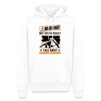 Warnung Komodowaran Waran Komododrache - Männer Premium Bio Hoodie - Weiß - Vorne - Nico (187cm)
