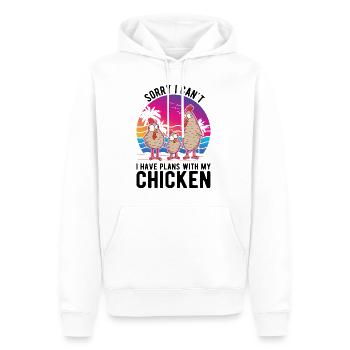 Poulets Élevage de poulets Éleveur de poulet - Sweat à capuche Premium bio Homme - blanc - Devant - Nico (187cm)