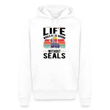 La vie serait si ennuyeuse sans Seal Sea Lion Robbe - Sweat à capuche Premium bio Homme - blanc - Devant - Nico (187cm)