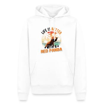 La vie est meilleure avec un panda roux Roter Panda - Sweat à capuche Premium bio Homme - blanc - Devant - Nico (187cm)