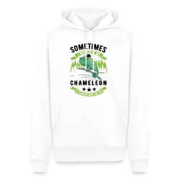 Caméléon Cadeau Caméléon - Sweat à capuche Premium bio Homme - blanc - Devant - Nico (187cm)