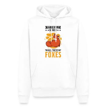 Yes I really do need all these Foxes Fuchs - Sweat à capuche Premium bio Homme - blanc - Devant - Nico (187cm)