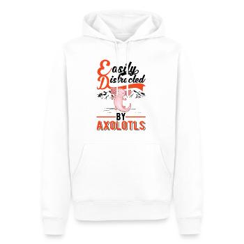 Facilement distrait par les axolotls Schwanzlurch - Sweat à capuche Premium bio Homme - blanc - Devant - Nico (187cm)