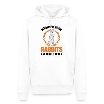 I just really like Rabbits Hase Kaninchen - Männer Premium Bio Hoodie - Weiß - Vorne - Nico (187cm)