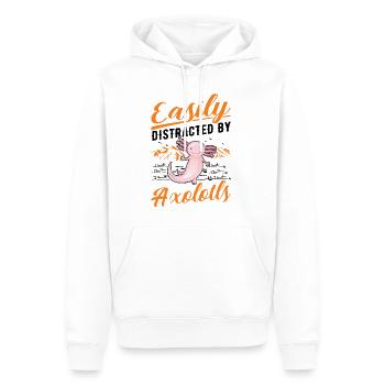 Facilement distrait par l’amphibien à queue d’Axolotl - Sweat à capuche Premium bio Homme - blanc - Devant - Nico (187cm)