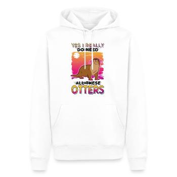 Loutre Cadeau Loutre Loutre Loutre Loutre de mer - Sweat à capuche Premium bio Homme - blanc - Devant - Nico (187cm)