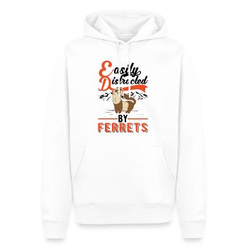 Facilement distrait par les furets Frettchen - Sweat à capuche Premium bio Homme - blanc - Devant - Nico (187cm)
