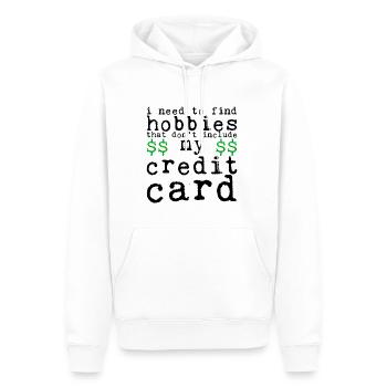 Besoin de trouver des passe-temps qui n’incluent pas la carte de crédit 4 - Sweat à capuche Premium bio Homme - blanc - Devant - Nico (187cm)