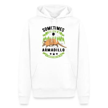 Cadeau de tatou Maître à l’omet - Sweat à capuche Premium bio Homme - blanc - Devant - Nico (187cm)