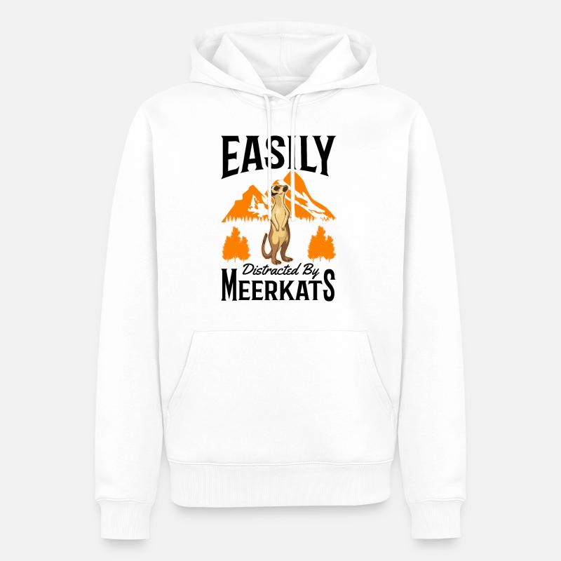 Suricate Cadeau Suricate - Sweat à capuche Premium bio Homme - blanc