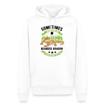 Dragon barbu Cadeau Dragon barbu - Sweat à capuche Premium bio Homme - blanc - Devant - Nico (187cm)