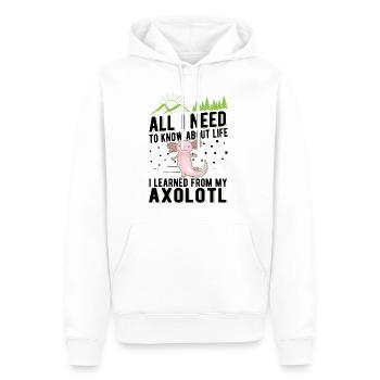 Axolotl Cadeau Amphibien à queue - Sweat à capuche Premium bio Homme - blanc - Devant - Nico (187cm)