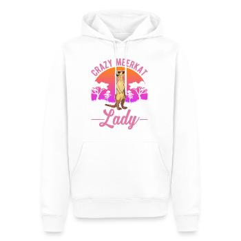 Crazy Meerkat lady Erdmännchen - Sweat à capuche Premium bio Homme - blanc - Devant - Nico (187cm)