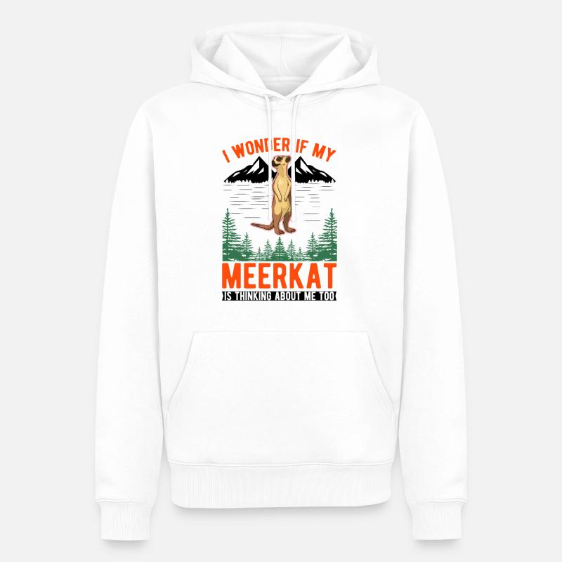 Erdmännchen surikat suricate - Sweat à capuche Premium bio Homme - blanc