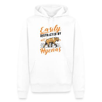 Facilement distrait par les hyènes Erdwolf Hyène - Sweat à capuche Premium bio Homme - blanc - Devant - Nico (187cm)