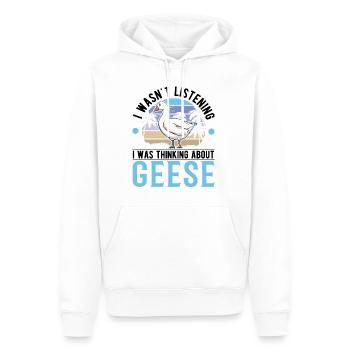 Oies Éleveur d’oies Oie - Sweat à capuche Premium bio Homme - blanc - Devant - Nico (187cm)