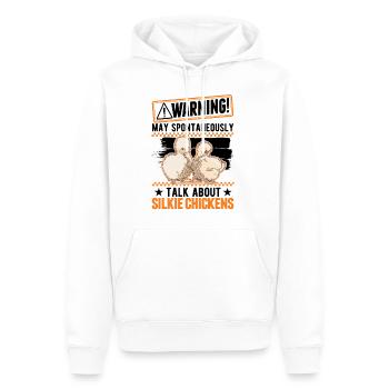 Avertissement Silk Chicken Silkie Chicken - Sweat à capuche Premium bio Homme - blanc - Devant - Nico (187cm)