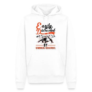 Easily distracted by Komodo Dragons Waran - Männer Premium Bio Hoodie - Weiß - Vorne - Nico (187cm)