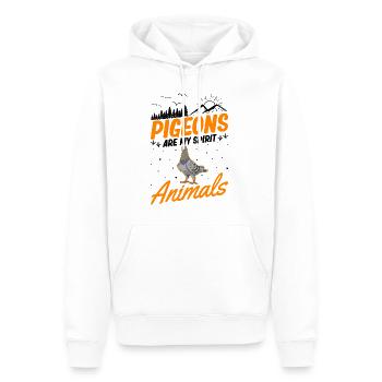 Les pigeons sont mes animaux spirituels Pigeonnier pigeonnier pigeon - Sweat à capuche Premium bio Homme - blanc - Devant - Nico (187cm)