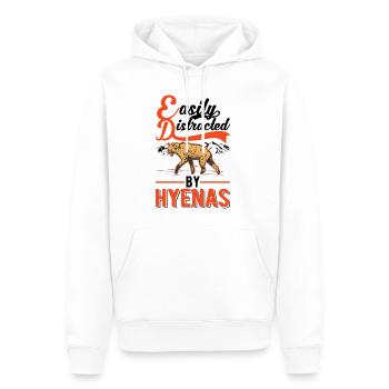 Facilement distrait par les hyènes Erdwolf Hyène - Sweat à capuche Premium bio Homme - blanc - Devant - Nico (187cm)