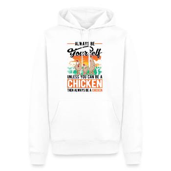Poulets Élevage de poulets Éleveur de poulet - Sweat à capuche Premium bio Homme - blanc - Devant - Nico (187cm)