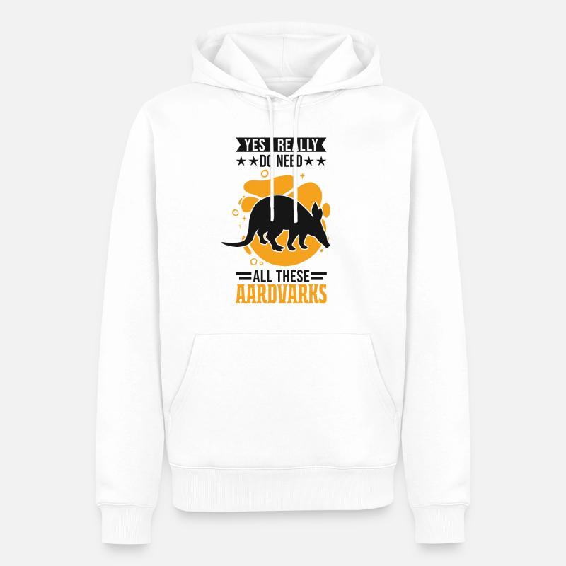 Erdferkel Geschenk Aardvark - Männer Premium Bio Hoodie - Weiß