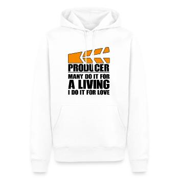 Producer Many Do It For A Living I Do It For Love - Männer Premium Bio Hoodie - Weiß - Vorne - Nico (187cm)