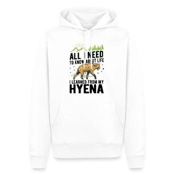 Hyäne Geschenk Erdwolf Hyena - Männer Premium Bio Hoodie - Weiß - Vorne - Nico (187cm)