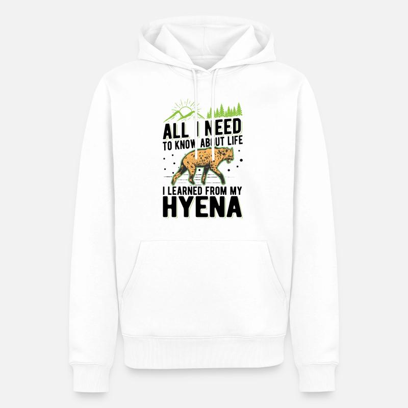 Hyäne Geschenk Erdwolf Hyena - Männer Premium Bio Hoodie - Weiß