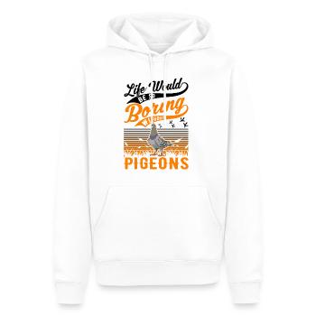 Pigeon Cadeau Pigeon Fancier City Pigeon Pigeonnier Pigeon Transporteur Pigeon - Sweat à capuche Premium bio Homme - blanc - Devant - Nico (187cm)