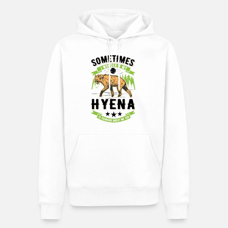 Hyäne Geschenk Erdwolf Hyena - Männer Premium Bio Hoodie - Weiß