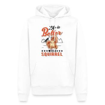 La vie est meilleure avec un écureuil - Sweat à capuche Premium bio Homme - blanc - Devant - Nico (187cm)