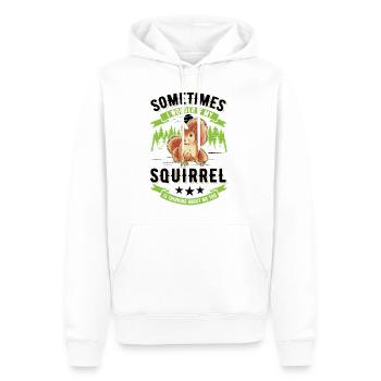 Écureuil Cadeau Écureuil Gris - Sweat à capuche Premium bio Homme - blanc - Devant - Nico (187cm)