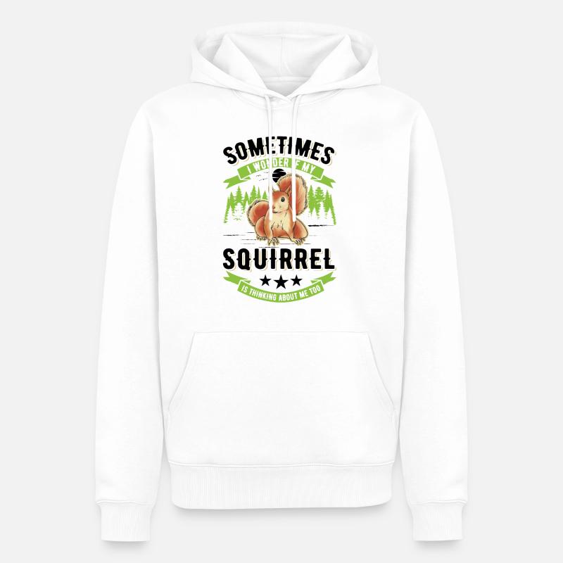 Eichhörnchen Geschenk Grauhörnchen Squirrel - Männer Premium Bio Hoodie - Weiß