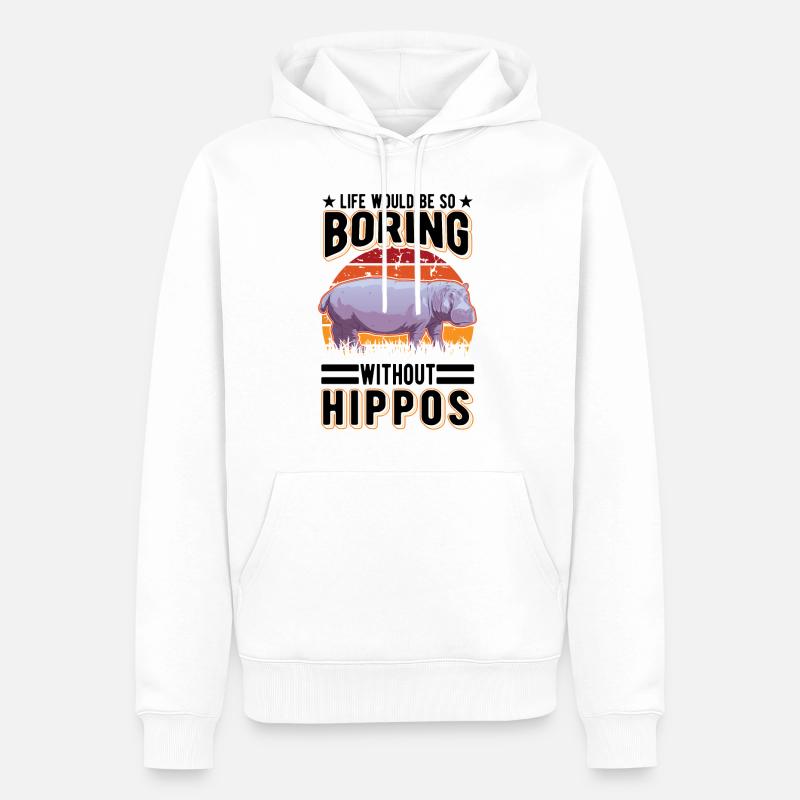 Nilpferd Geschenk Hippo Flusspferd - Männer Premium Bio Hoodie - Weiß