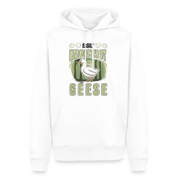 Easily distracted by Geese Gänsezüchter Gänse - Männer Premium Bio Hoodie - Weiß - Vorne - Nico (187cm)