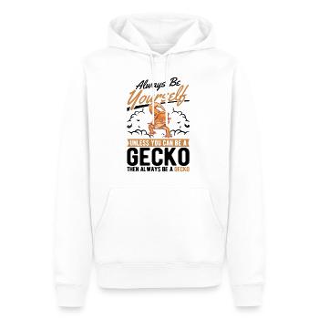 Always be yourself Unless you can be a Gecko - Männer Premium Bio Hoodie - Weiß - Vorne - Nico (187cm)