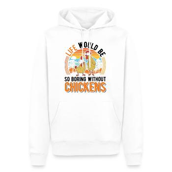 Poulets Élevage de poulets Éleveur de poulet - Sweat à capuche Premium bio Homme - blanc - Devant - Nico (187cm)