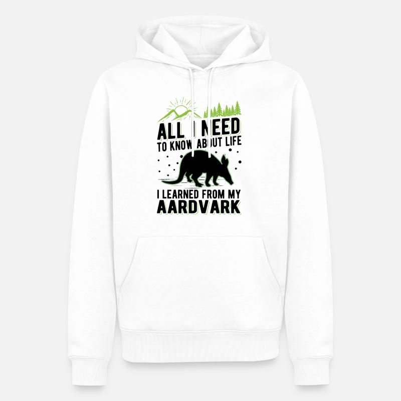 Erdferkel Geschenk Aardvark - Männer Premium Bio Hoodie - Weiß