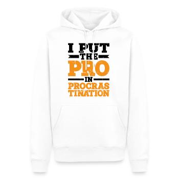 I Put The Pro In Procrastination 4 - Männer Premium Bio Hoodie - Weiß - Vorne - Nico (187cm)
