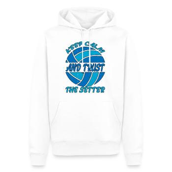 Restez calme et faites confiance au Setter 9 - Sweat à capuche Premium bio Homme - blanc - Devant - Nico (187cm)