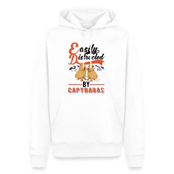 Easily distracted by Capybaras - Männer Premium Bio Hoodie - Weiß - Vorne - Nico (187cm)